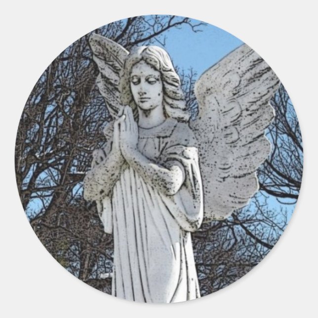 Consoling Angel • Sunshine Classic Round Sticker (Front)