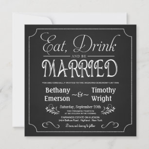 Consommer boire être marié Invitations au tableau 