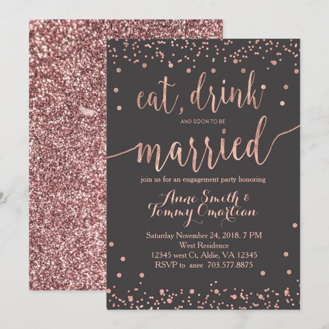 Consommez et soyez marié Invitations Fiançailles (Devant / Derrière)