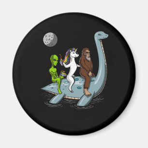 Conspiracy Bigfoot Loch Ness Monster Water Ski Magnet