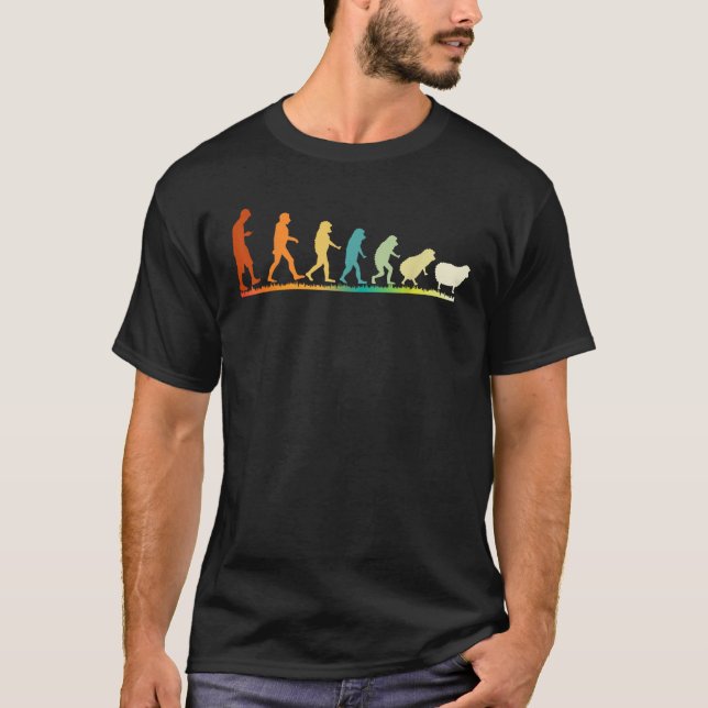 Conspiracy Theorist Sheep Human Evolution Wake Up  T-Shirt (Front)