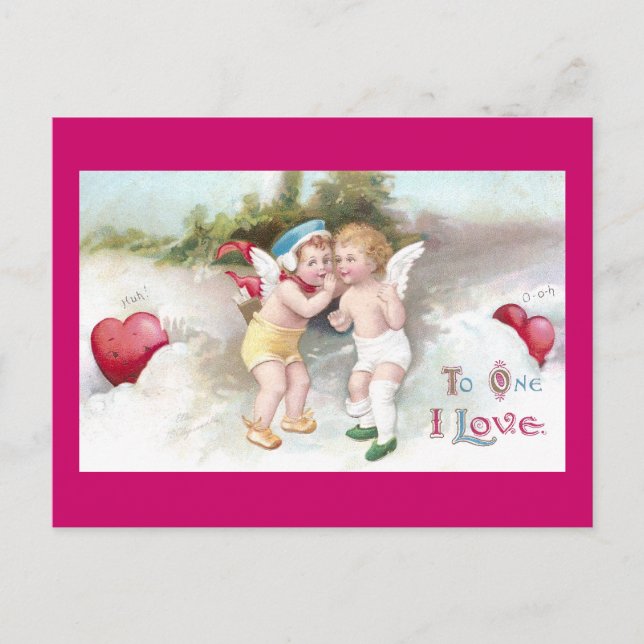 Conspiring Cupids in Cloud Postcard (Front)