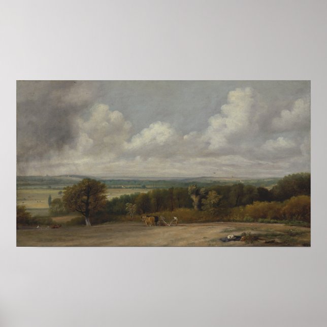 Constable - Ploughing Scene In Suffolk Poster (Front)