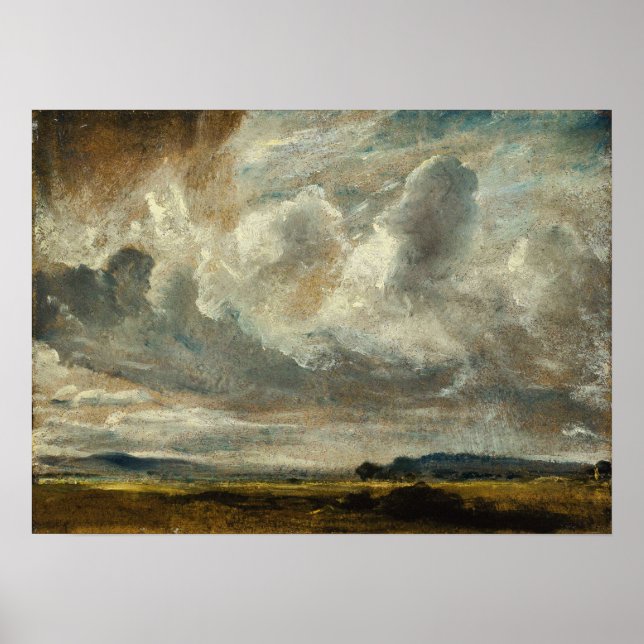 Constable - Study Of Clouds Over A Landscape Poster (Front)