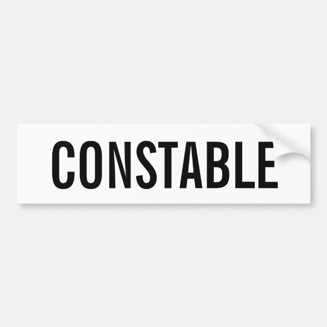 CONSTABLE - White Logo Emblem Bumper Sticker (Front)