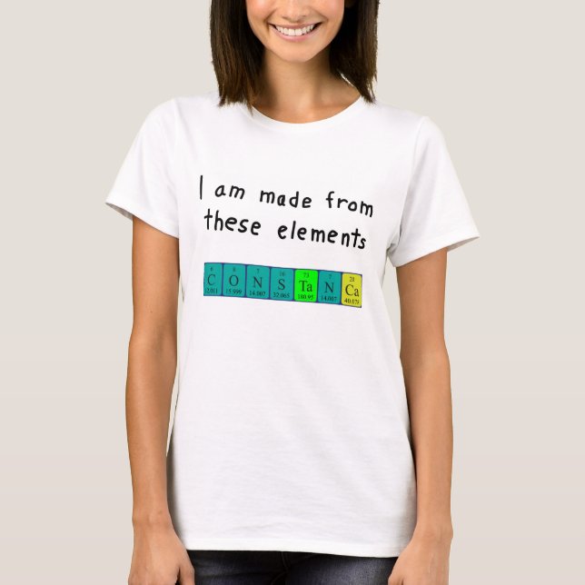Constança periodic table name shirt (Front)