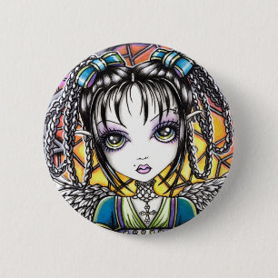 Constance Rainbow Angel 2 Inch Round Button