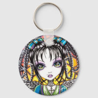 Constance Stained Glass Angel Keychain