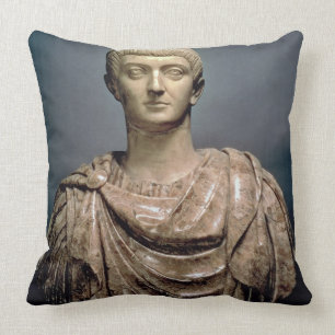 Constantine I (c.274-337) c.350 AD (marble) Throw Pillow