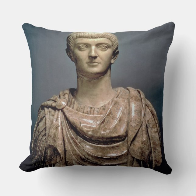 Constantine I (c.274-337) c.350 AD (marble) Throw Pillow (Front)