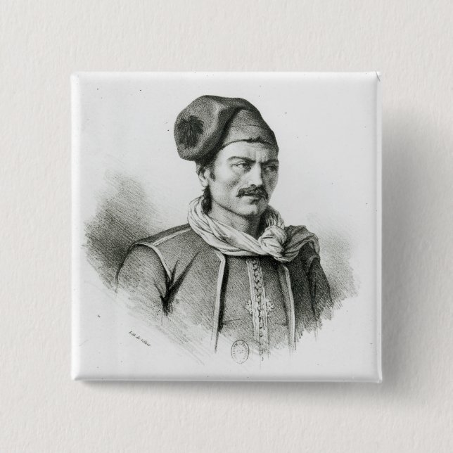Constantine Kanaris 2 Inch Square Button (Front)