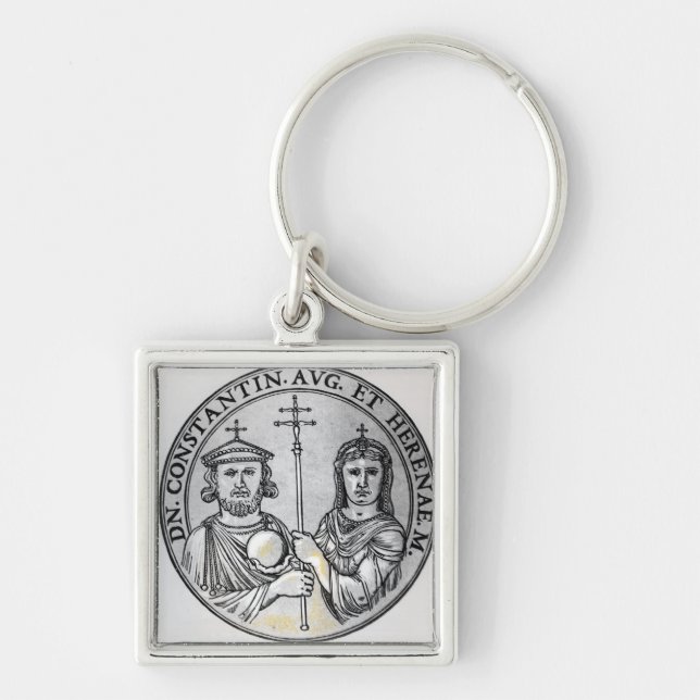 Constantine VI  and his Mother Irene Keychain (Front)
