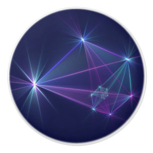 Constellation, Abstract Fantasy Fractal Art Ceramic Knob