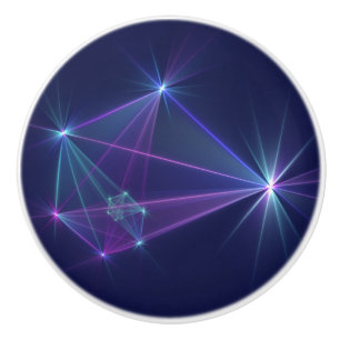 Constellation, Abstract Fantasy Fractal Art Ceramic Knob