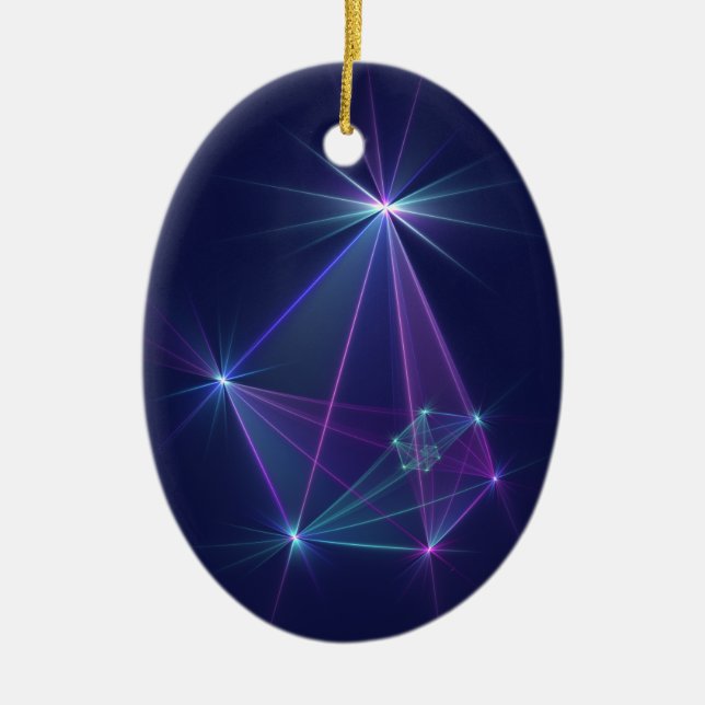 Constellation, Abstract Fantasy Fractal Art Ceramic Ornament (Front)