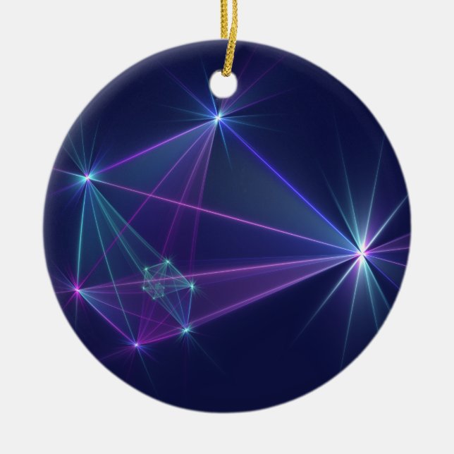 Constellation, Abstract Fantasy Fractal Art Ceramic Ornament (Front)
