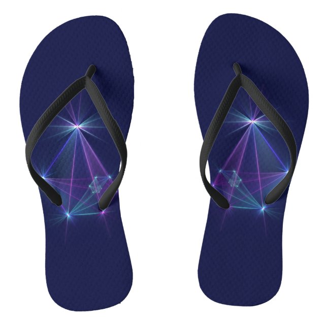 Constellation, Abstract Fantasy Fractal Art Flip Flops (Footbed)