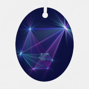 Constellation, Abstract Fantasy Fractal Art Metal Ornament