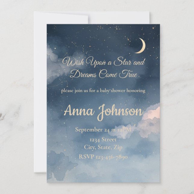 Constellation Baby Shower Invitation | Watercolor (Devant)