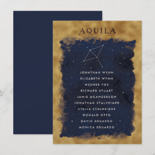 Constellation Celestial Seating Chart Card AQUILA