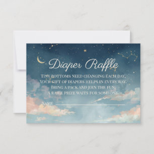 Constellation Diaper Raffle Card Watercolor Moon