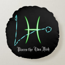 Constellation du zodiaque Poissons Coussin rond