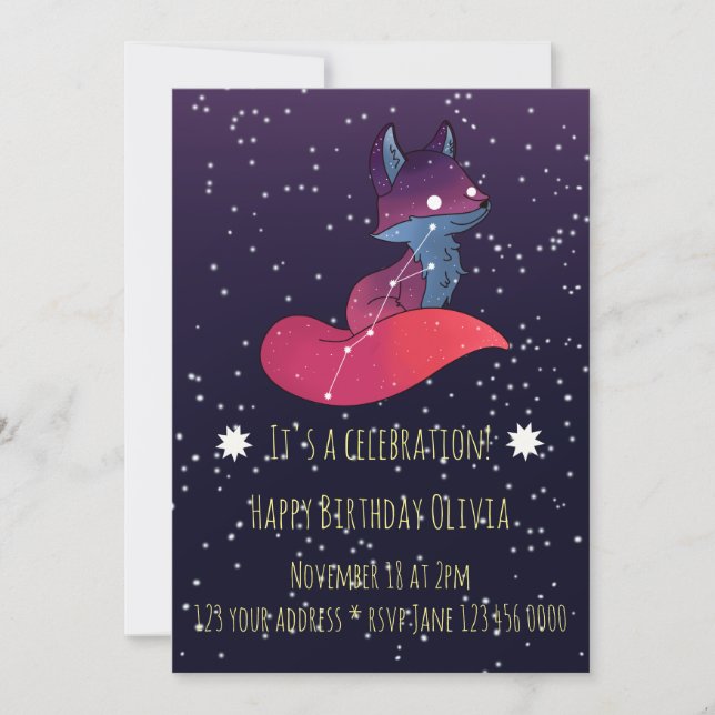 Constellation Fox Invitation (Front)