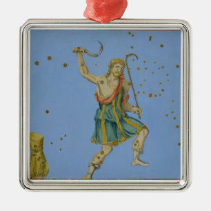 Constellation of Bootes, from 'Uranometria' by Joh Metal Ornament