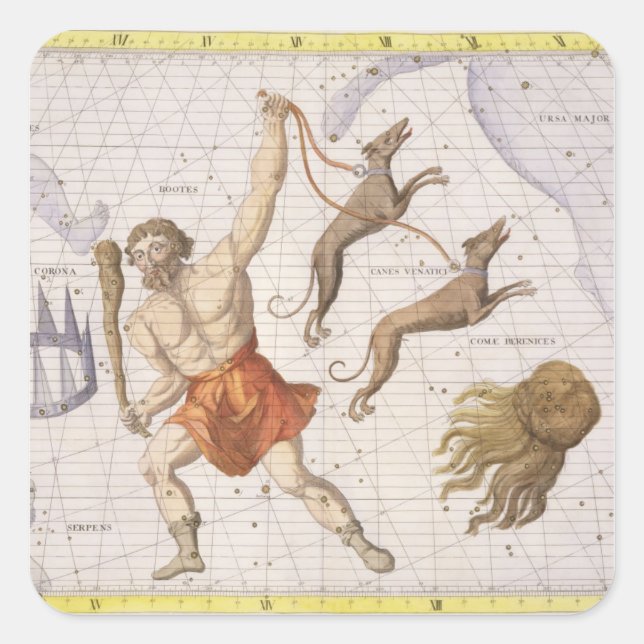 Constellation of Bootes, plate 20 from 'Atlas Coel Square Sticker (Front)