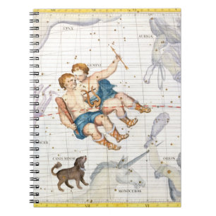 Constellation of Gemini with Canis Minor, plate 13 Notebook