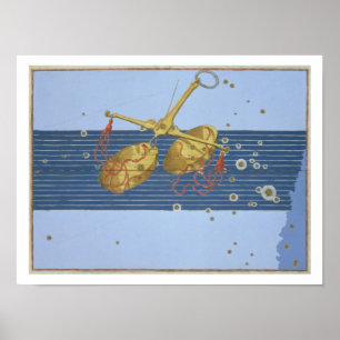 Constellation of Libra, from 'Uranometria' by Joha Poster