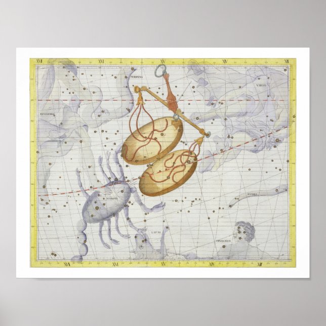 Constellation of Libra, plate 7 from 'Atlas Coeles Poster (Front)