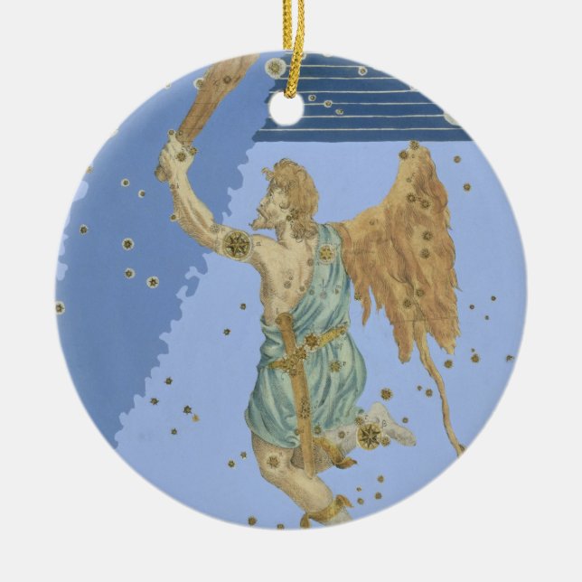 Constellation of Orion, from 'Uranometria' by Joha Ceramic Ornament (Front)