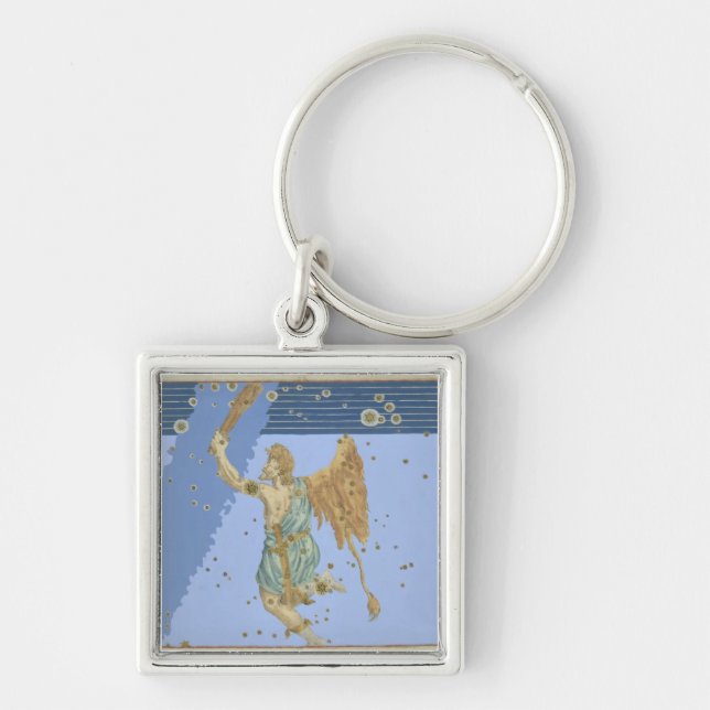 Constellation of Orion, from 'Uranometria' by Joha Keychain (Front)