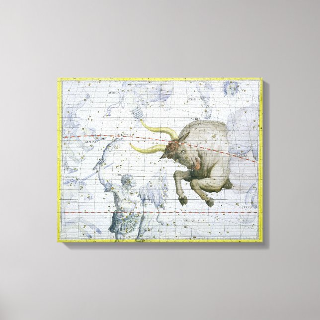 Constellation of Taurus, plate 2 from 'Atlas Coele Canvas Print (Front)