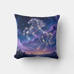 Constellation of the Valiant Steed Throw Pillow