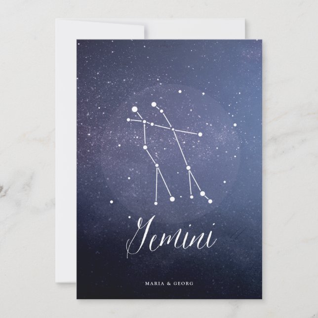 Constellation Star Celestial Table Number Gemini (Front)