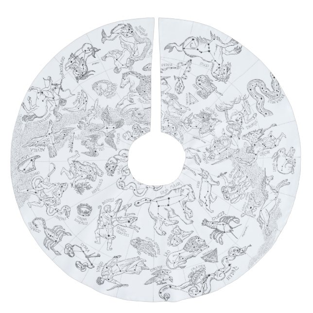 Constellation Star Map Christmas Tree Skirt (Front)