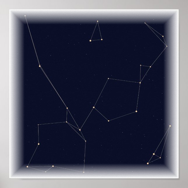 Constellation - Star Map Night Sky Art Poster (Front)