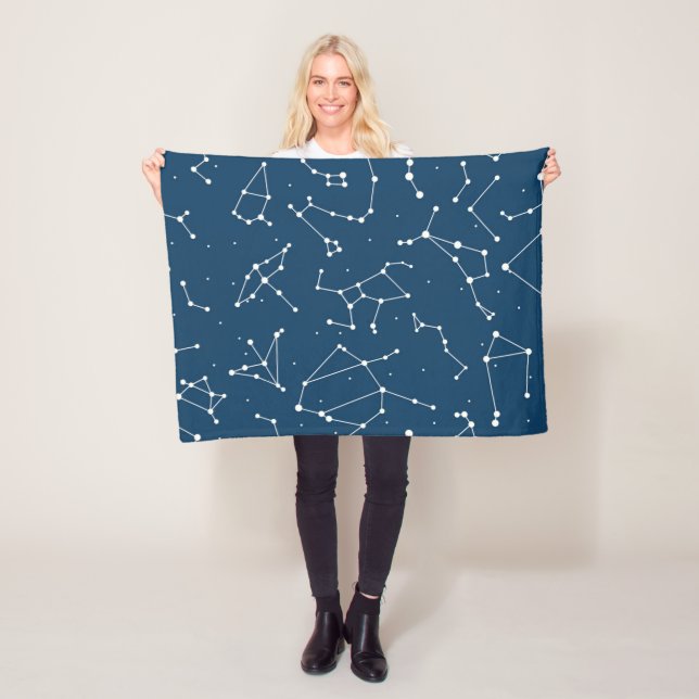 Constellation Star Pattern Fleece Blanket (In Situ)
