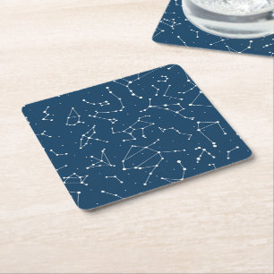 Constellation Star Pattern Square Paper Coaster