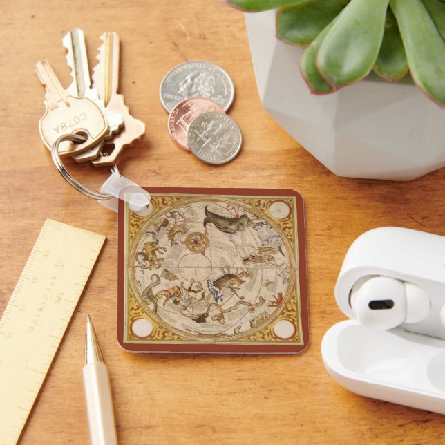 Constellation Stars Southern Sky Vintage Astronomy Keychain (Desk)