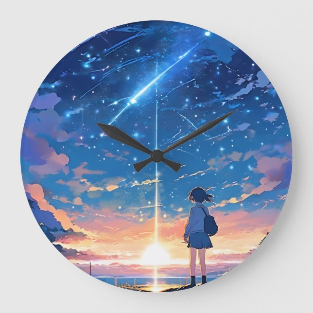 constellation with shooting stars large clock (Front)