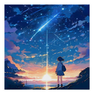 constellation with shooting stars poster