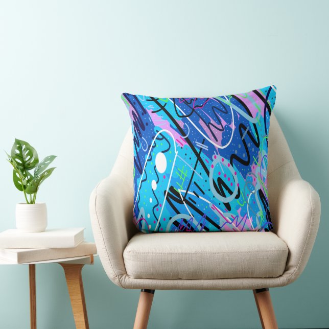 Constellations Abstract Art Throw Pillow (Chair)