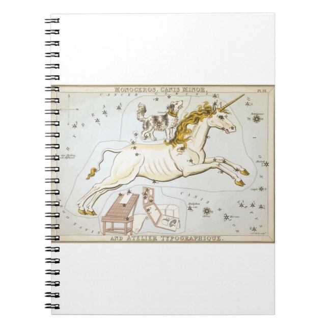 Constellations - Stars - Astronomy - Unicorn Notebook (Front)
