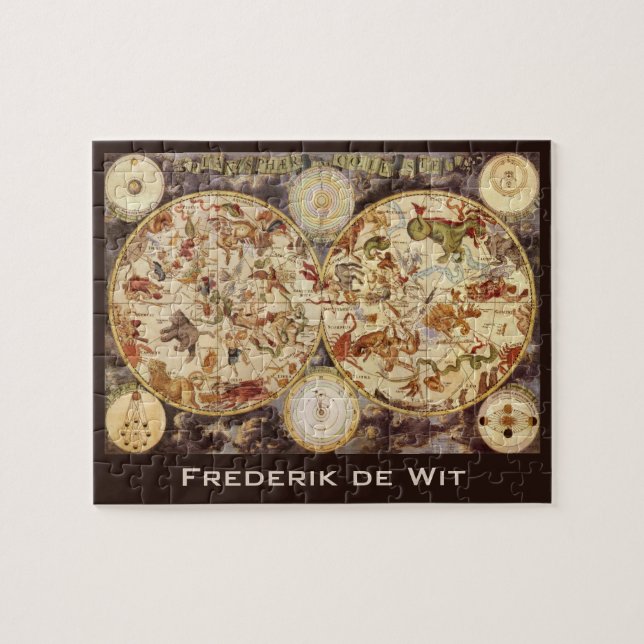 Constellations, Vintage Astronomy, Frederik de Wit Jigsaw Puzzle (Horizontal)
