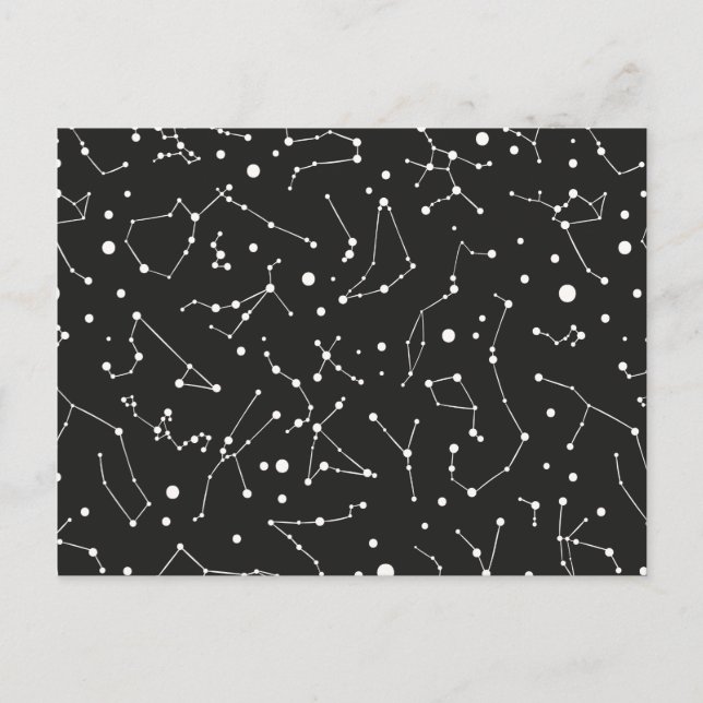 Constellations White and Black Postcard (Front)