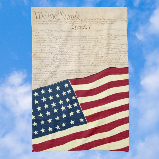 Constitution of the United States, American Flag Kitchen Towel (Creator Uploaded)