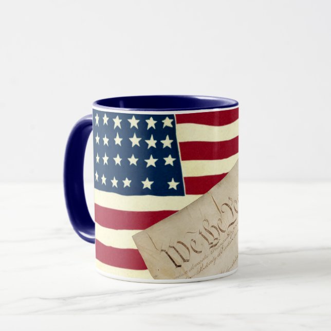 Constitution of the United States, American Flag Mug (Front Left)